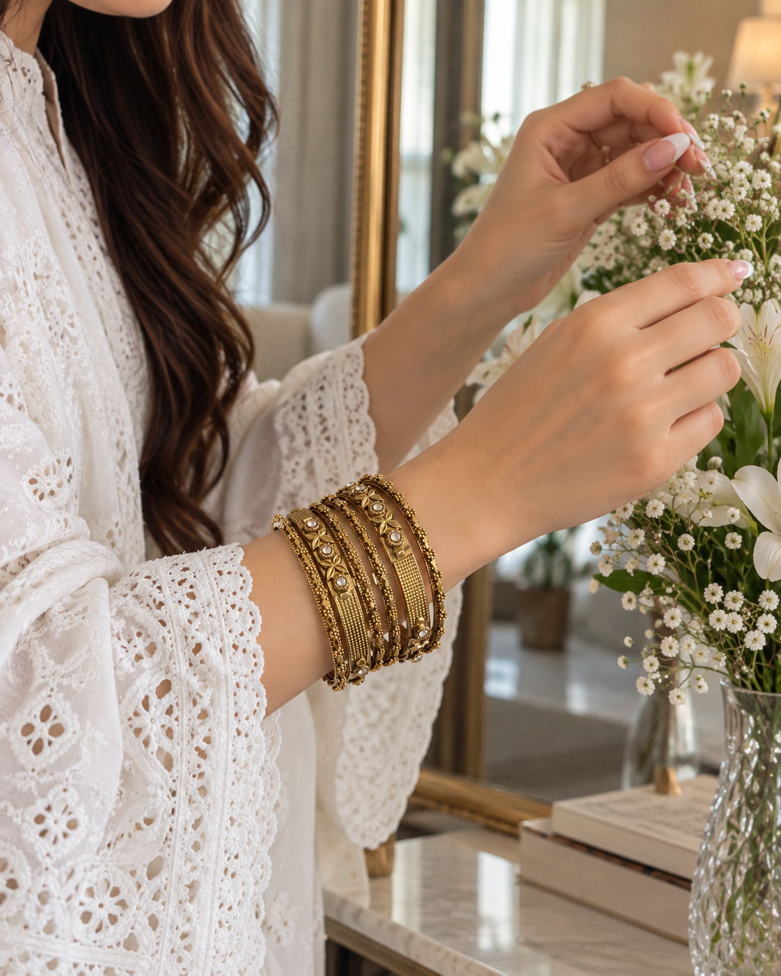delicate gold carved set (ss-26)