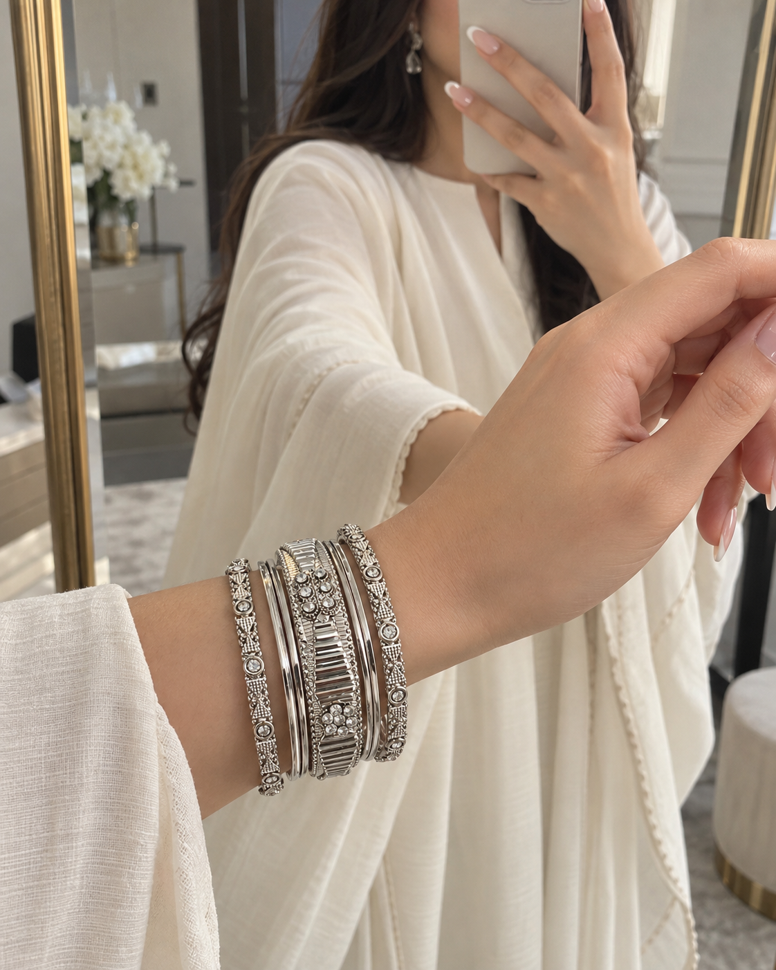 delicate silver carved set (ss-27)